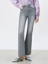 High-Waisted Grey Flare Jeans