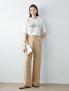 Tencel Blend High Waist Wide Leg Pants