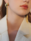 Curved Chain Fringe Drop Earrings