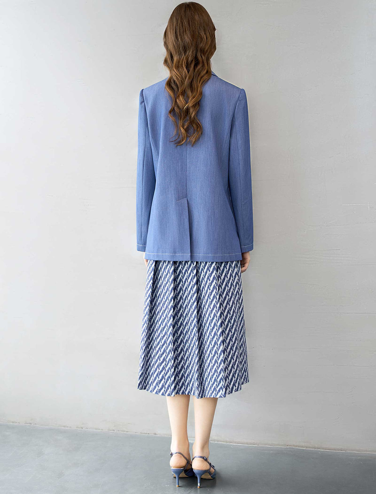 Light Blue Faux Denim Blazer