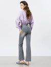 High-Waisted Grey Flare Jeans