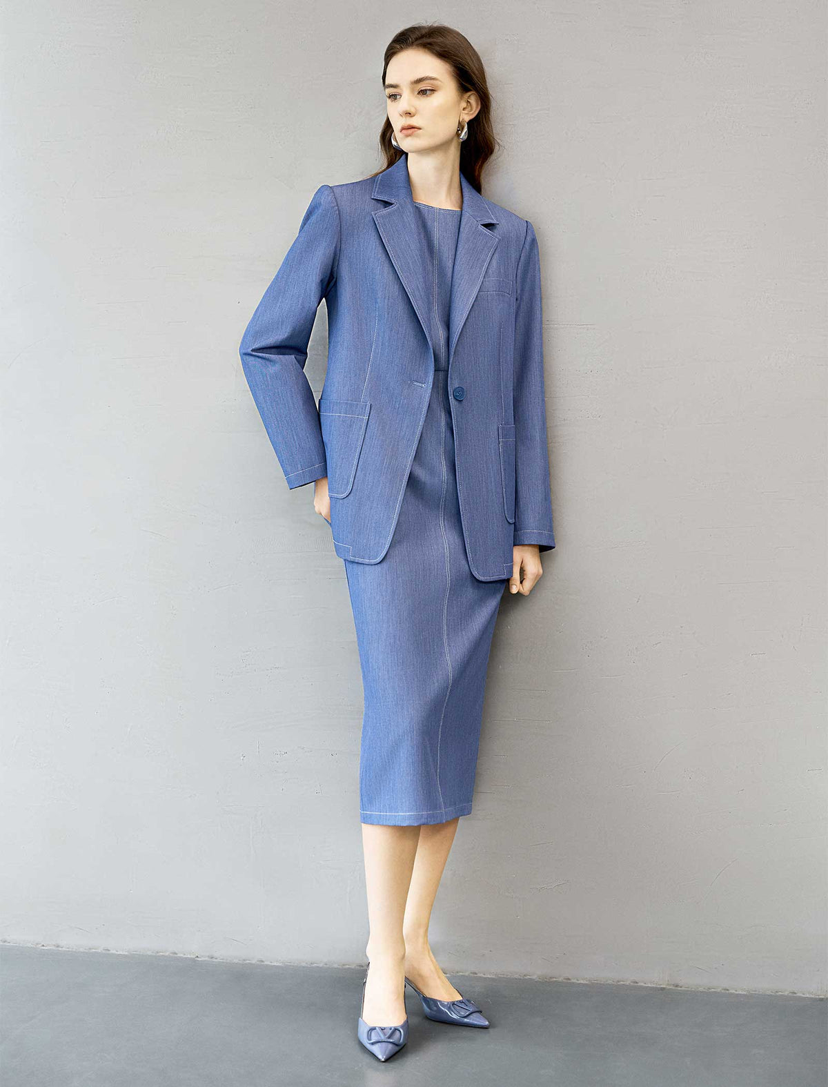 Light Blue Denim Sheath Dress