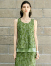 Olive Green Sequin Sleeveless Top