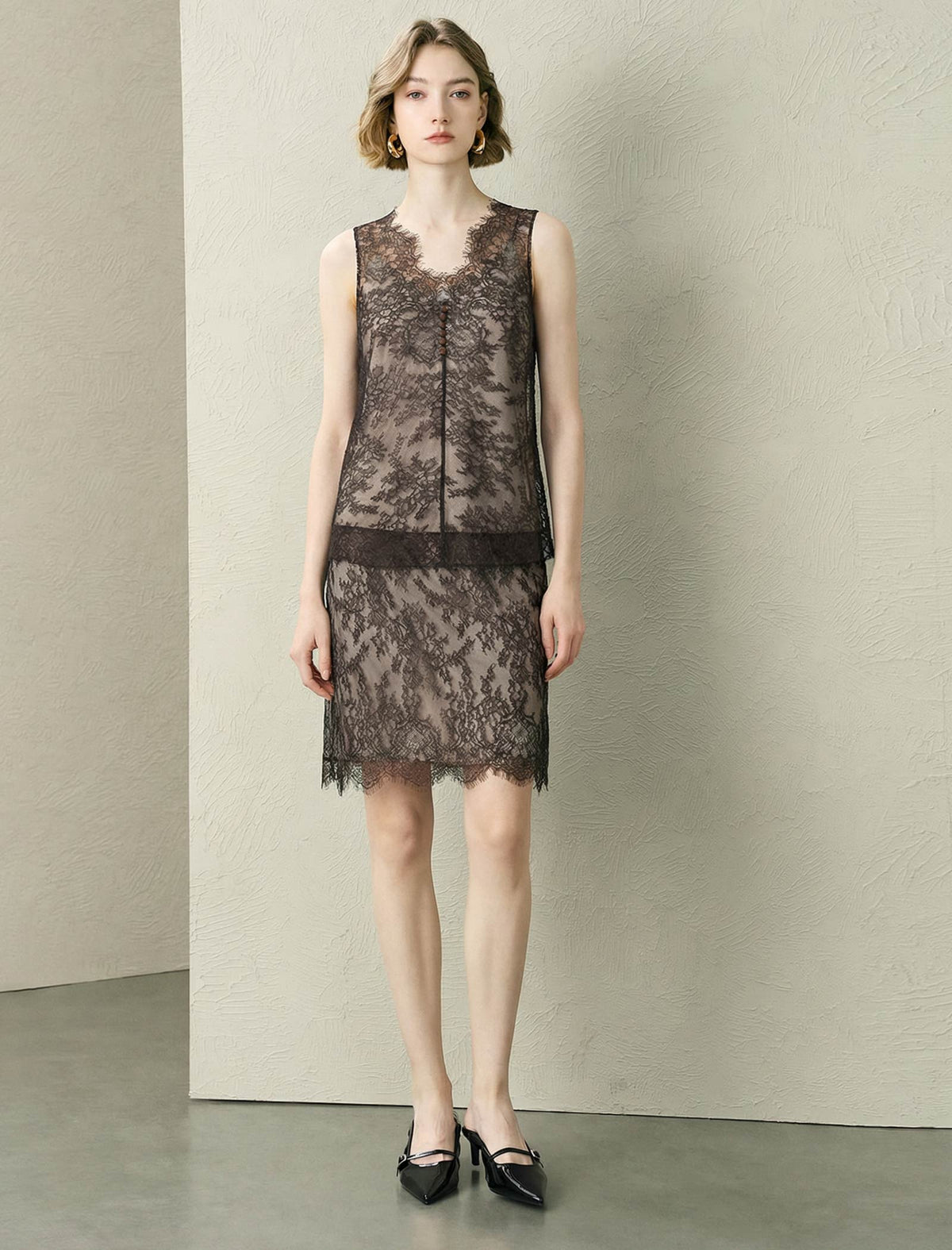 Sheer Lace Sleeveless Top