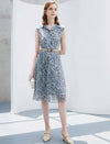 Waist-Cinched Sleeveless Shirt Pleated Dress