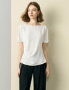 One‑Shoulder Boat Neck Short‑Sleeve Blouse