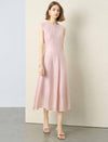 Tencel Linen Sleeveless A-Line Skater Midi Dress