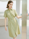 Waist-Cinched Shirt Dress