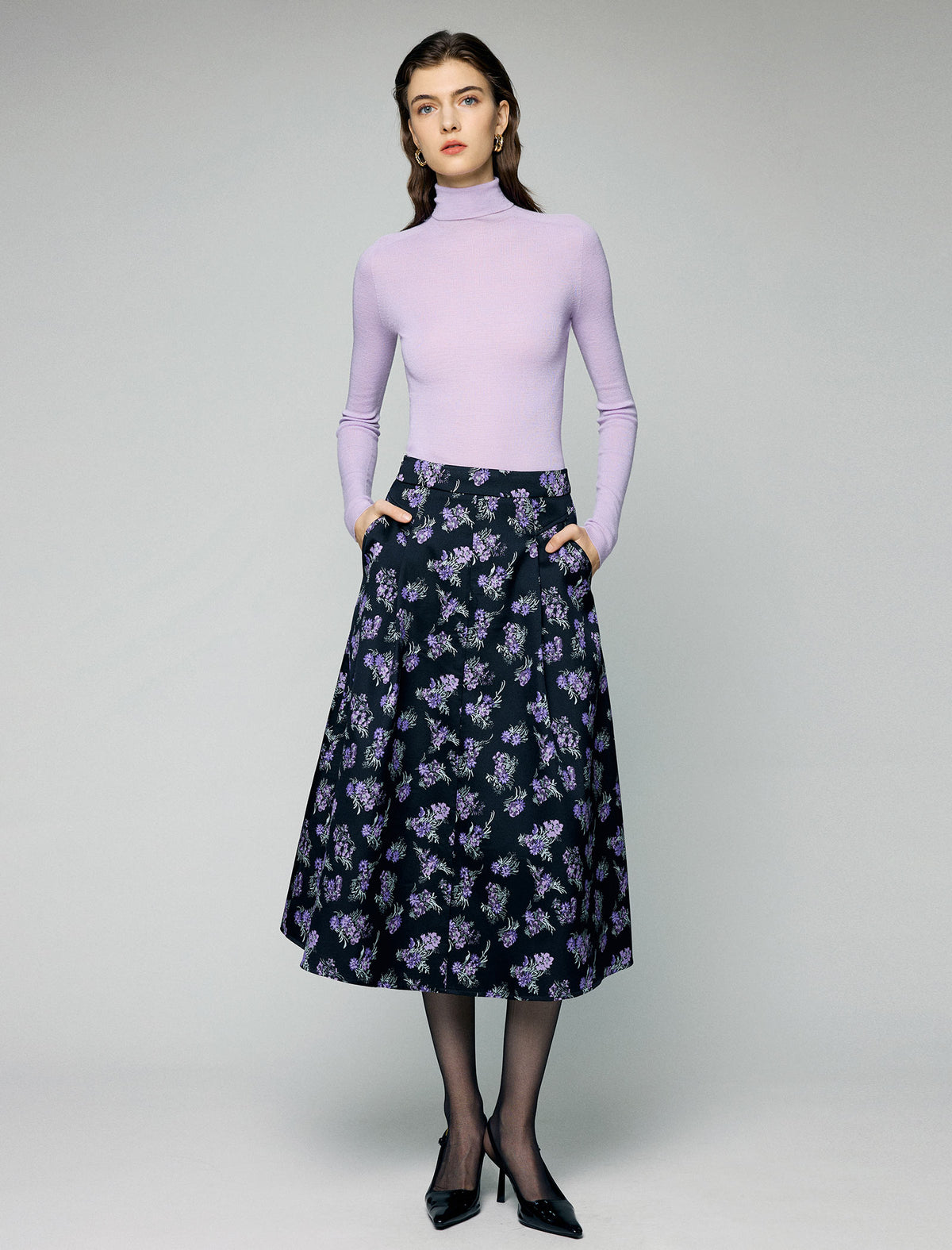 Classic Floral Print Skirt