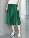 High Waist Flowy Tencel Lyocell A-Line Midi Skirt