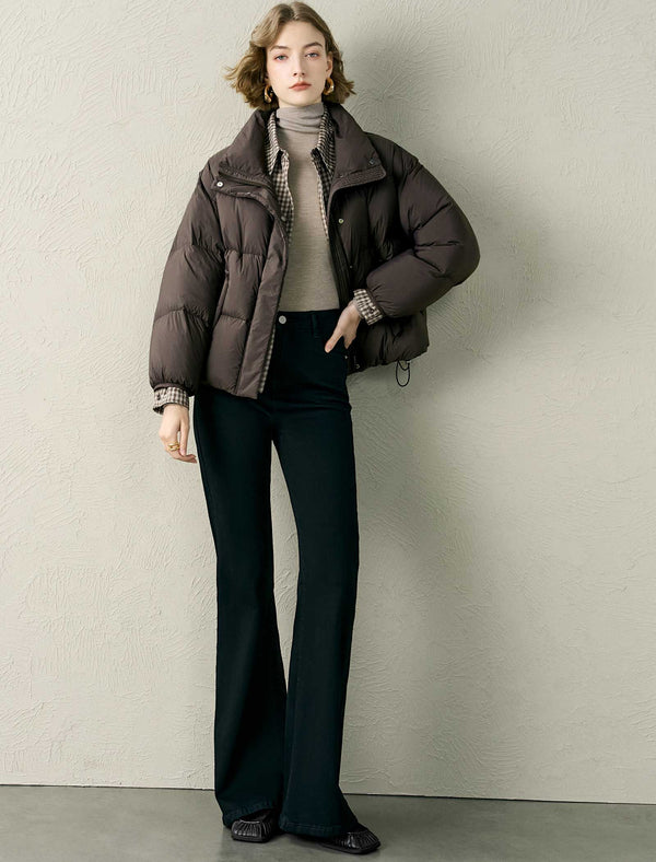 Stand-Collar Side Pocket Down Jacket