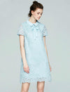 Lace Peter Pan Collar Cropped A-Line Dress