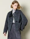 Wool-Alpaca Blend Fuzzy Cropped Jacket