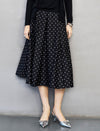 Polka Dot A-Line Midi Skirt