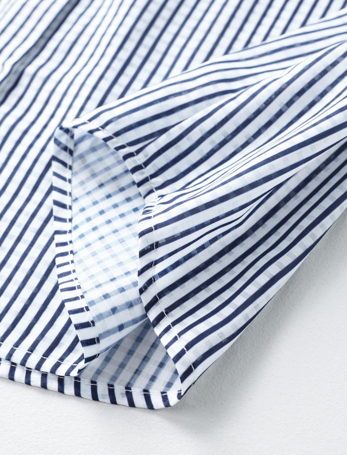 Simple Striped Jacquard Button-Down Shirt