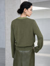 Two in one layered look V neck long-sleeve cardigan