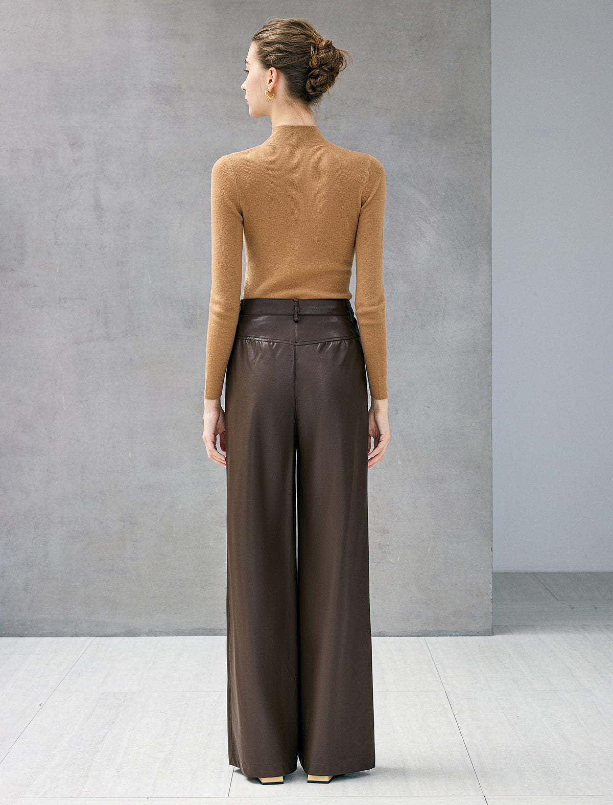 Mock Neck Long Sleeve Knit Top