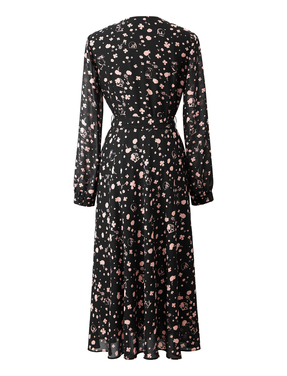 Floral Wrap Midi Dress