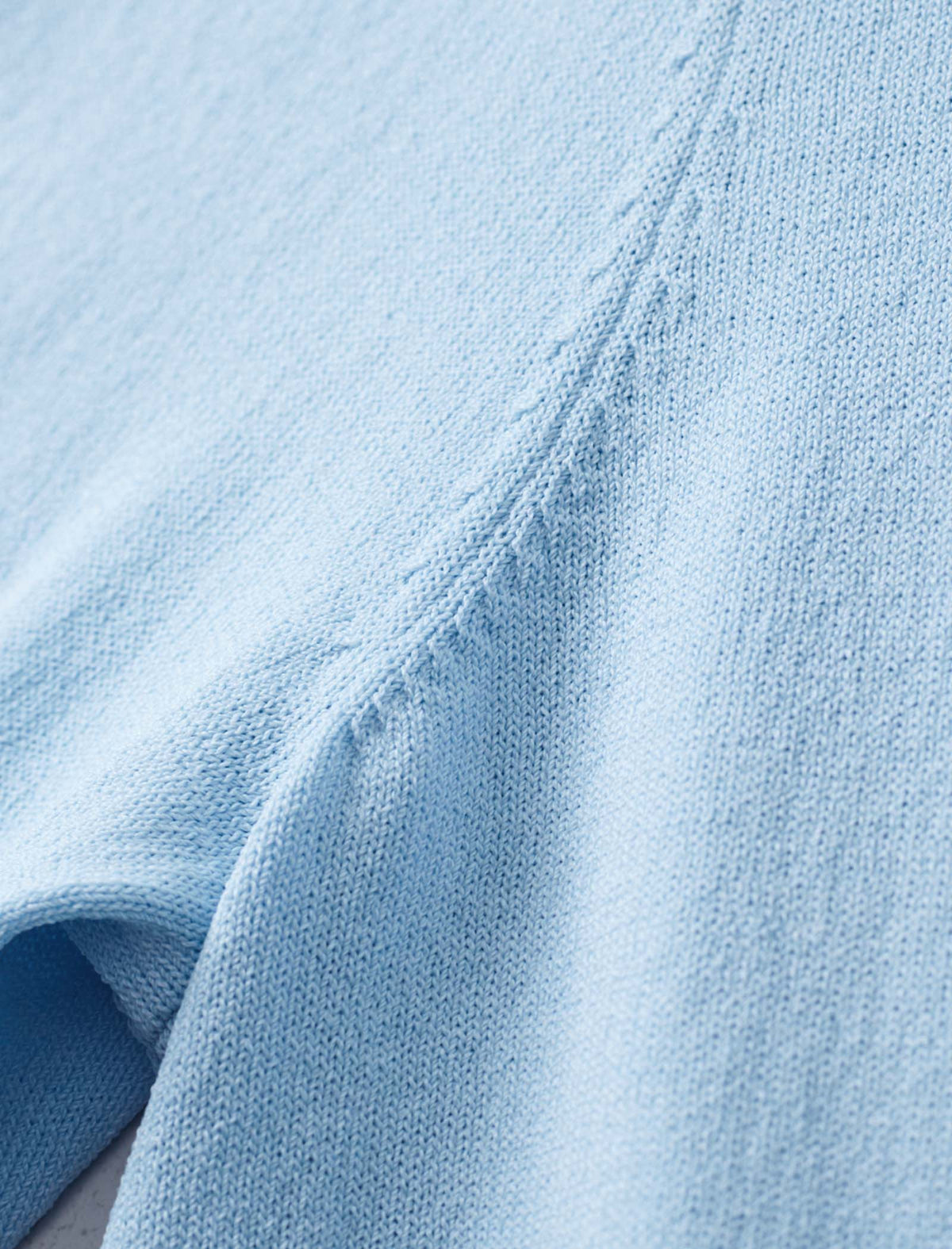 Light Blue V-Neck Short Sleeve Knit Cardigan