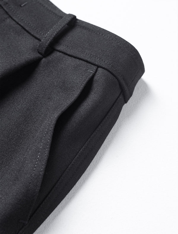 Black High-Waisted Tapered Pants