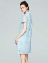 Lace Peter Pan Collar Cropped A-Line Dress