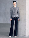 Embellished Peplum Long Sleeve Top