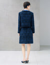 Metallic Thread Textured Round Neck Cropped Jacket