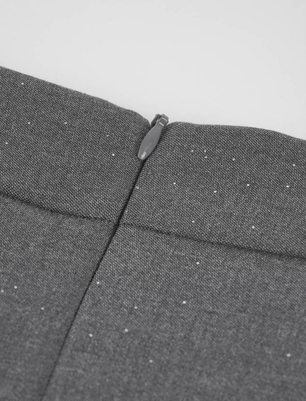 Sparkle Detail Side Slit Midi Skirt