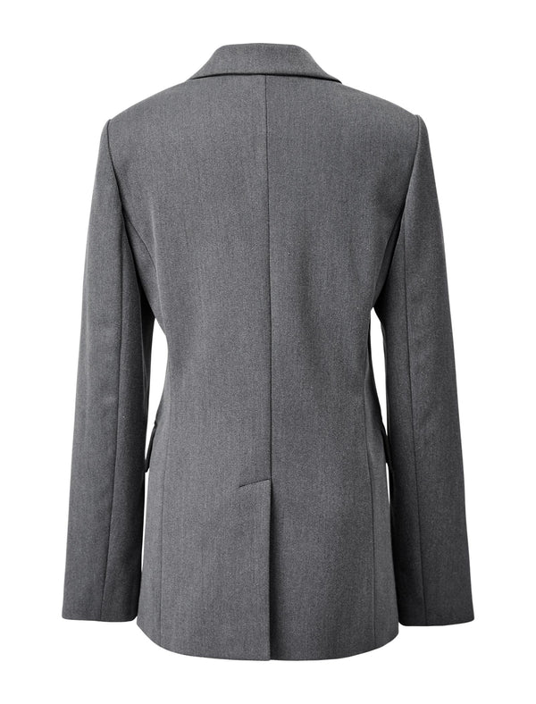 Grey Single-Button Blazer
