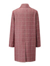 Red Plaid Straight Cut Midi Coat