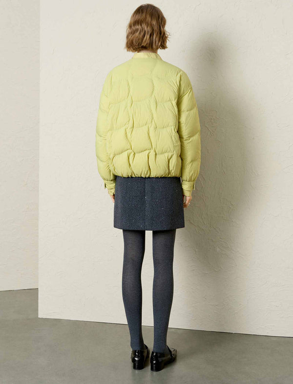 Bomber-Style Down Cropped Jacket