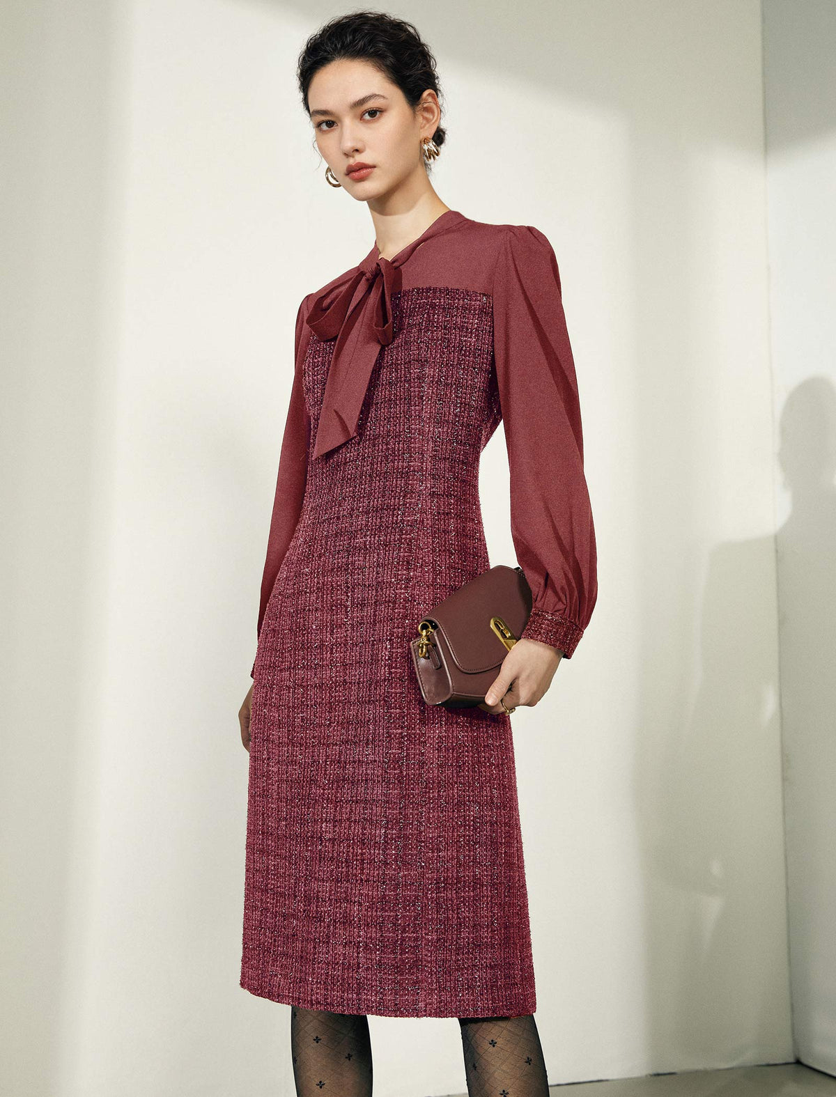 Classic Textured Fitted Dress