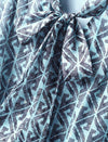 Geometric Print Bow Tie Blouse