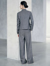 Wool Blend Mandarin Collar Cropped Jacket