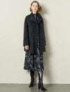 Wool-Alpaca Blend Stand Collar Textured Coat