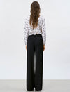 Star Print Mandarin Collar Blouse