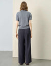 Dog Jacquard Polo Collar Knit Top