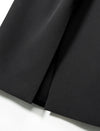 Button Pockets Back Slit High Waist Pencil Skirt