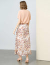 Boho Floral Print Tiered Midi Skirt