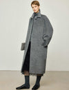 100% Alpaca Classic Collar Wool Longline Coat