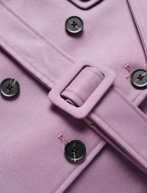 Vintage Lapel Belted Short Trench Coat