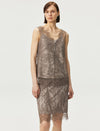 Sheer Lace Midi Skirt