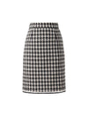 Wool Blend Textured Fitted Straight-Fit Skirt