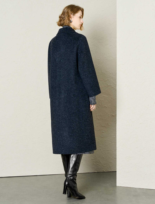 Wool-Alpaca Blend Single Button Long Coat