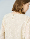 Embroidered Mesh 3/4 Sleeve Blouse