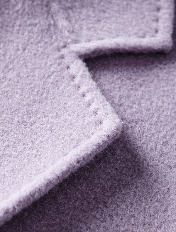 100% Wool Purple Double-Faced High-End Coat