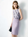 Solid Front Slit Skirt