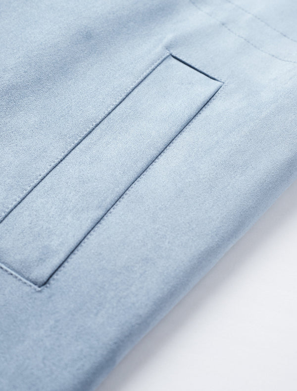 Blue Waist-Defining Vintage Trench Coat