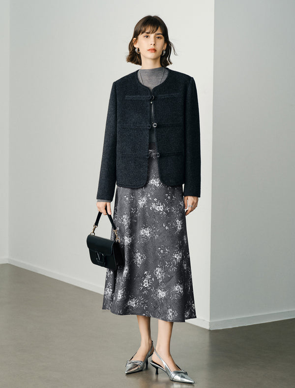 100% Wool Mock Neck Knit Top