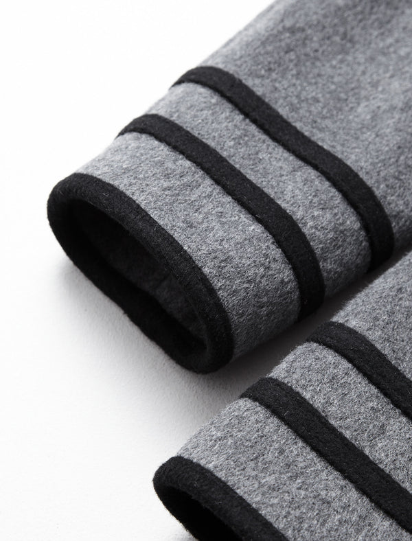 Wool Gray Lapel Short Coat